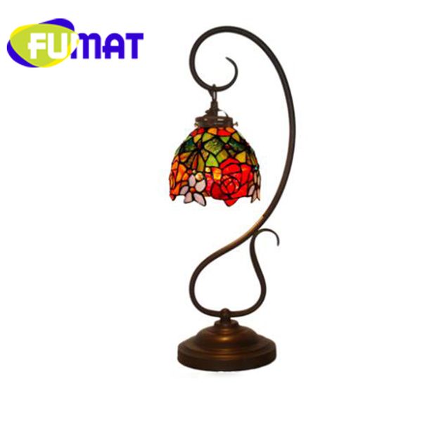 Escritorio Estudio Compre Dormitorio Luz De Tiffany 83 Mesa A180 Roja Vidrieras Lámpara Flor LED Mesa Retro Rosa Arte De Lámpara Luz Escritorio De qSzGUVjLMp