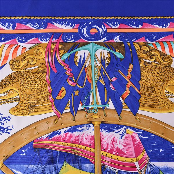 

women's scarves big size square print silk shawls womens paris grand foulard femme twill vintage shawls wholesale 130*130, Blue;gray