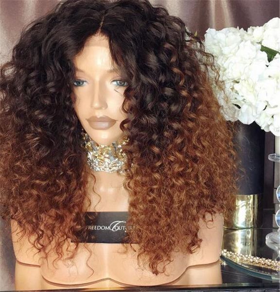 

Two tone 1b 30 ombre brazilian deep wavy human hair wig gluele full lace wig lace front wig for black women