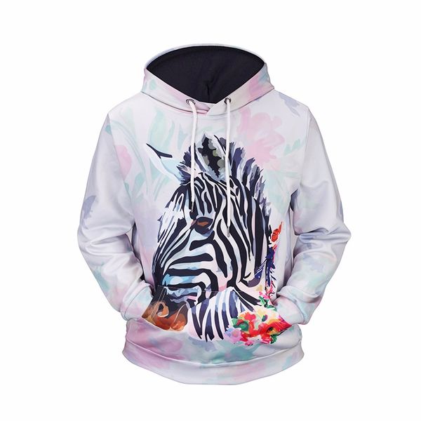

spring and autumn men animals 3d print hooded sweater turtleneck sweater men, Black