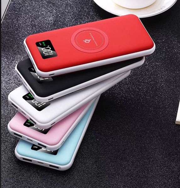 

10000mAh QI Wireless Charger Power Bank For iPhone XS XR MAX 8 LCD Dual USB Battery Charger Wireless Powerbank For Samsung with Retail Box