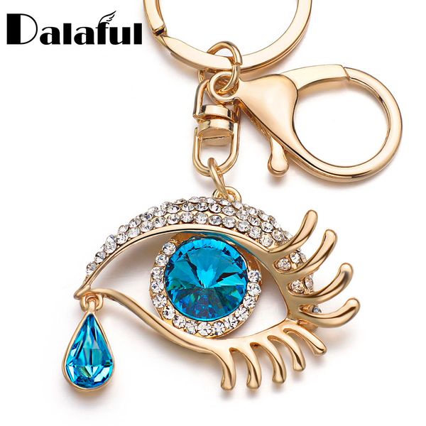 Portachiavi Fashion Eye Tear Drop Catene Holder Big Blue Angel Eyes Ciondolo borsa per portachiavi auto Portachiavi K294