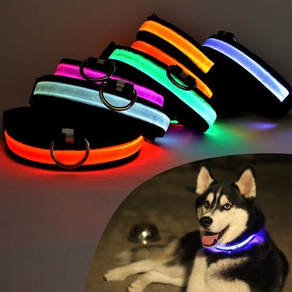 

usb аккумуляторная led собака кошка воротник нейлон свечение мигающий свет вверх ночь безопасности световой щенок ошейники зоотовары