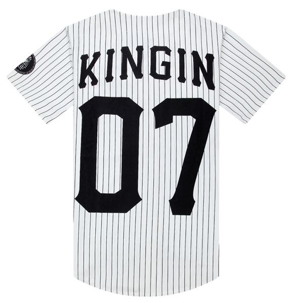 

O-Neck Man Si Tun 07 Last Kings Baseball Tshirt Tyga Jerseys Black White Unsex Men Women Hip Hop Style Tees Tops Rap TShirts