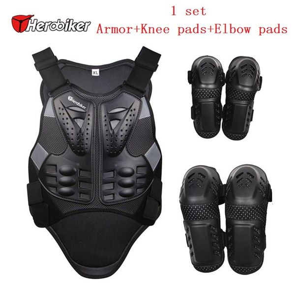 

бесплатная доставка 1set мотоцикл мотокросс спорт безопасность защитное снаряжение броня+наколенники+локоть площадку
