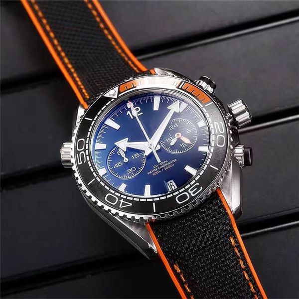 

baselworld sea 600m series luxury mens watches original imported chronograph luxury quartz watch luxury wristwatches, Slivery;brown