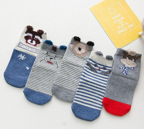 Enfants Bébé Fille Garçon Printemps Automne Chaussettes en Coton Petit Dessin