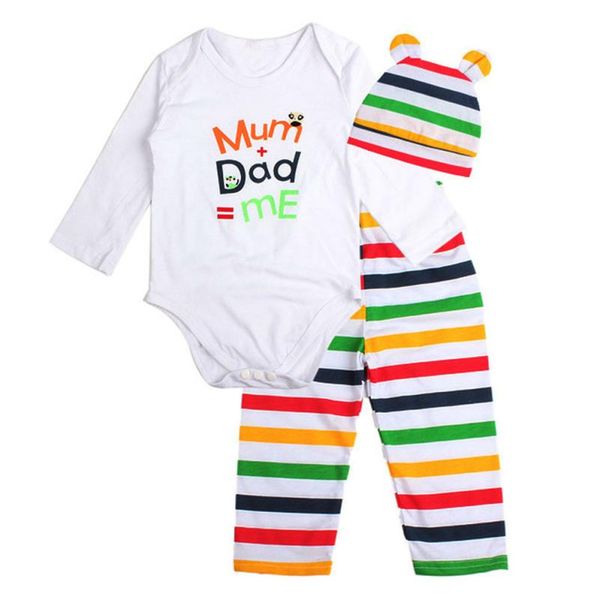 

lonsant clothes set 3pcs toddler infant baby boy girl animal clothes set romper+pants+hat outfits dropshipping wholesale, White