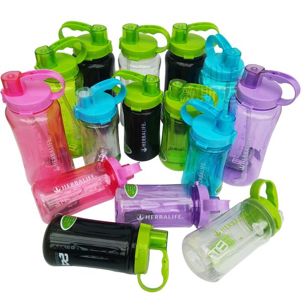 

colorful big capacity 2l 2000ml fashion portable space herbalife nutrition custom shaker with straps straw sports water bottle