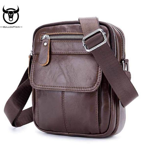 

bull captain fashion genuine leather shoulder bags men business crossbody bags mini brand casual male messenger bag handbags