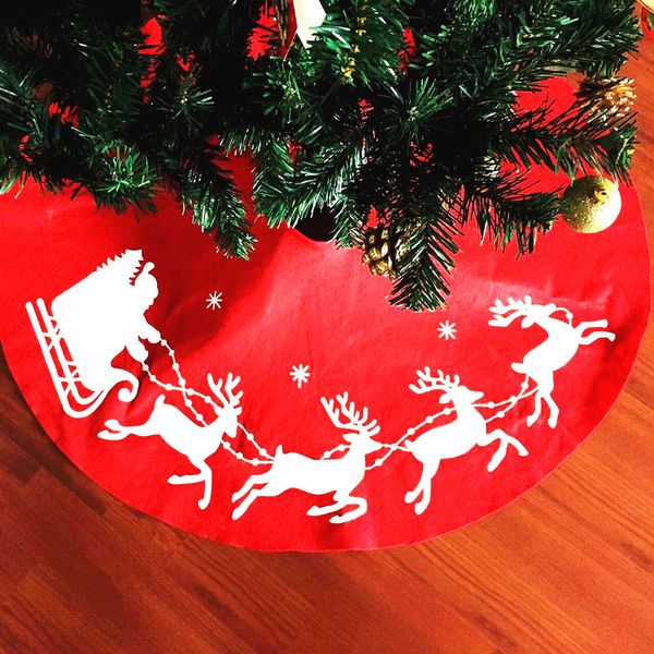 

30*180cm xmas red whimsical santa christmas tree skirt nov28