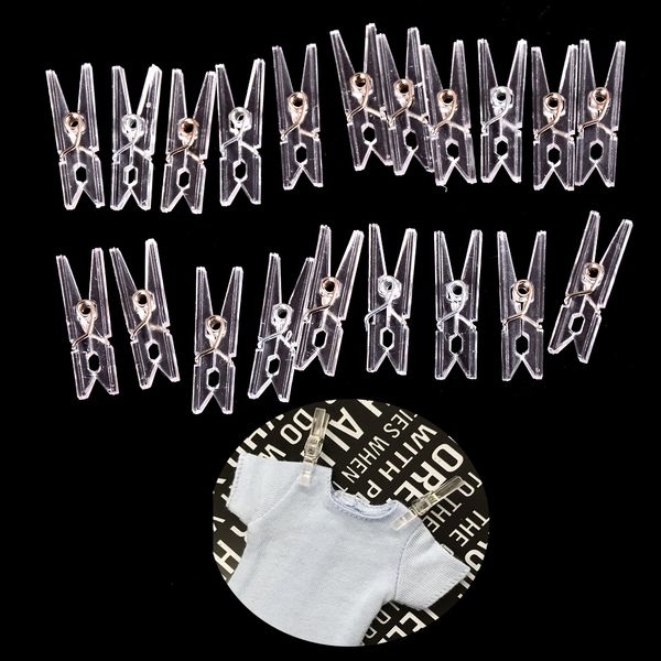 

20 pcs 25m mini spring clear transparent clips clothes p paper peg pin clothespin craft clips party home decoration