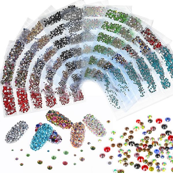 

pinpai 1300pcs shiny crystal nail art rhinestones decorashion diamond for nail tips manicure nails jewelry stones accessories, Silver;gold
