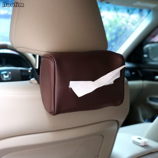 

noolim car tissue box pu leather tissue holder pumping paper case auto universal sun visor paper organizer napkin container