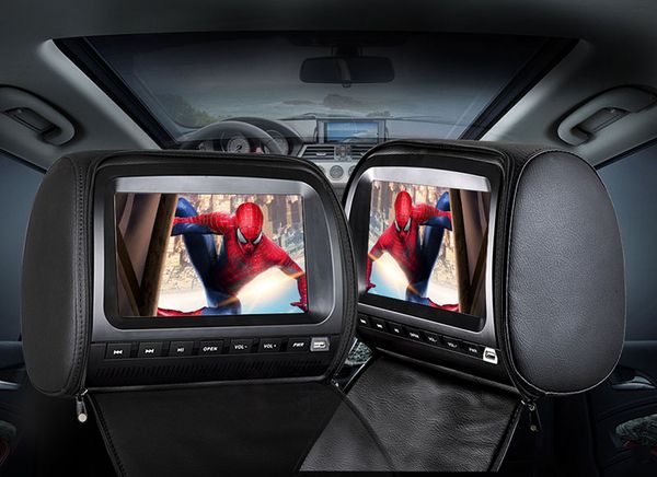 

2pcs 9 inch car headrest monitor dvd video player digital lcd screen with 1080p usb sd fm ir speaker game black for car rear seat