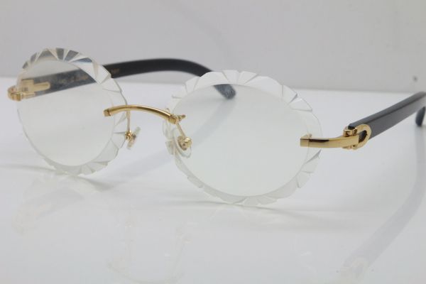 

New Unisex Black Buffalo Horn Rimless T8200761 Vintage Eyeglasses glasses silver gold metal frame Eyewear lunettes Size: 60-20-140mm
