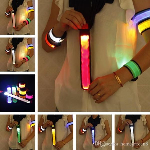 

nylon led sports slap wrist strap bands wristband light flash bracelet glowing armband flare strap for party concert