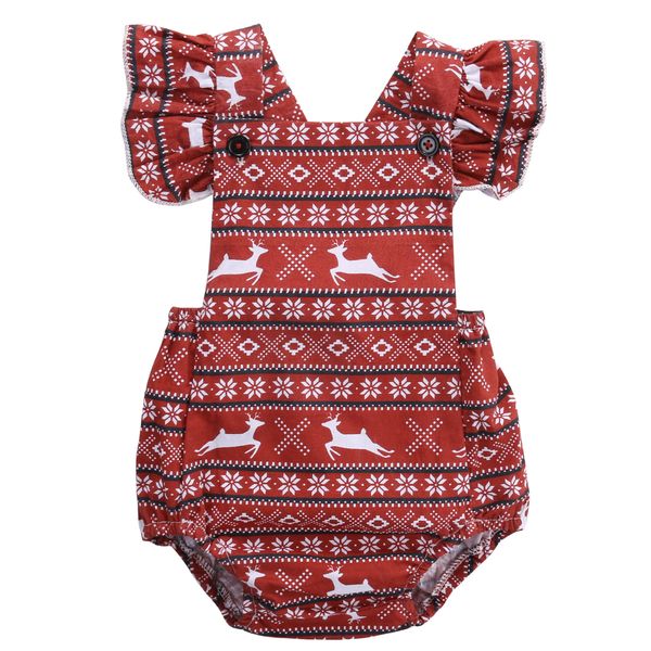 

малыш девочка олень оборками олень комбинезон комбинезон наряды sunsuit рождественский подарок y18102907, White