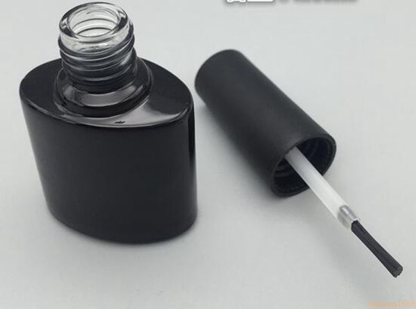 NUOVO 100 pz 10ml vuoto bottiglia di smalto di vetro quadrato vuoto in uv nero e chiaro con tappo nero spedizione veloce # 456