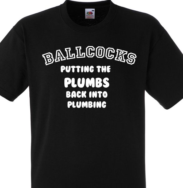 BALLCOCKS PUTTING THE PLUMBS BACK INTO PLUMBING FUNNY PLUMBER STAG TEE TSHIRT