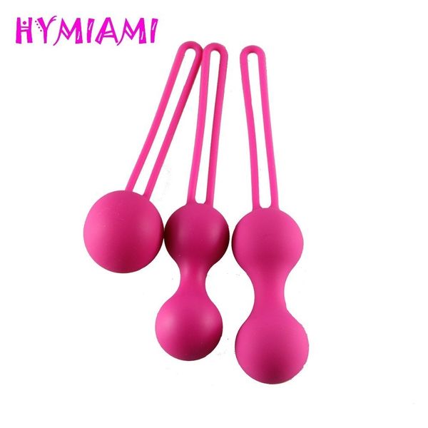 

weighted 3pcs/lot woman silicone female balls exercise massager vaginal 100% tight vibration hymiami kegel toys for women y18102906 tkgp