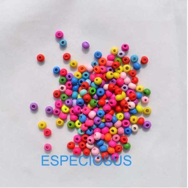 

500pcs/lot diy ethnic jewelry findings 5*6mm round shape beads mix color wooden beads accessories necklace making department, Black