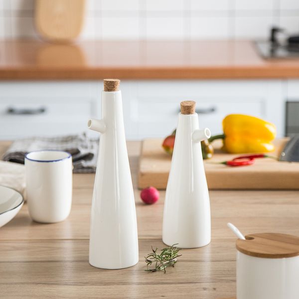 

ceramic storage bottles jars oil pot soy sauce vinegar seasoning can gravy boats porcelain white kitchen cooking tools bottles