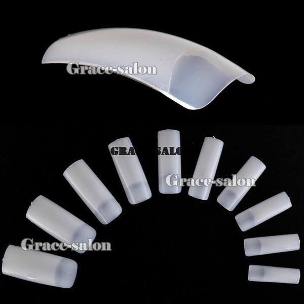 

500pcs natural nail tips nail art uv gel false french acrylic half well 10 size, Red;gold