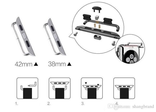 

For 1/2/3/4 Series Apple Watch 2pcs/pair Connectors Adapters With 38mm/40mm And 42mm/44mm Watch Strap