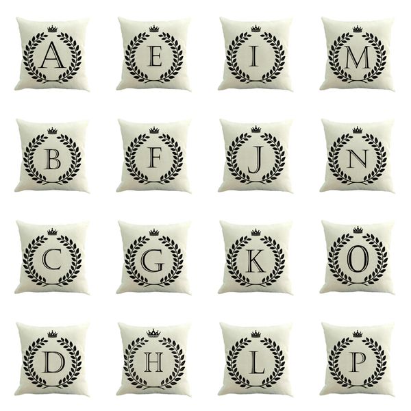 

Бесплатная доставка чехлы 26 букв A-Z хлопок и белье наволочка офис наволочка разме