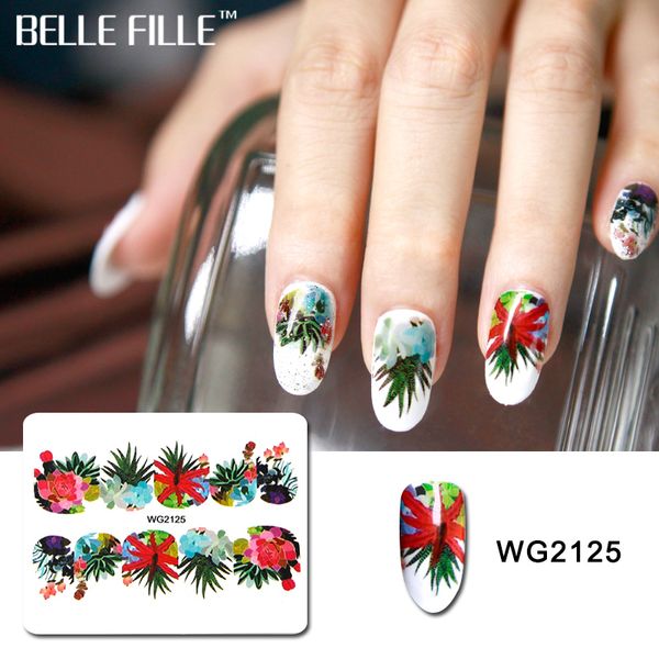 

belle fille water nail sticker 3d nail art tips diy manicure slider decorations decals, Black
