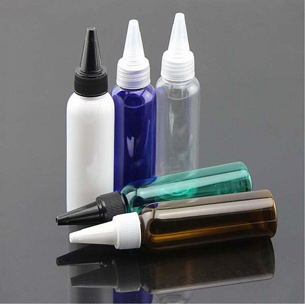 

60ml plastic cosmetic bole refillable make-up containers with pointed cap transparent pet body lotion 60 ml small boles