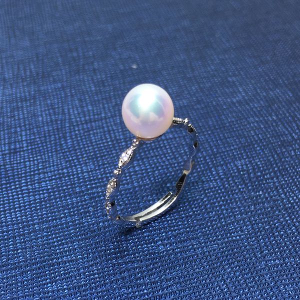 

zhboruini fashion pearl ring jewelry of silver ring freshwater pearl wedding rings 925 sterling silver rings for women gift, Golden;silver