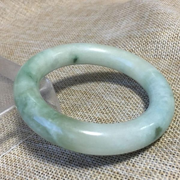 

58mm lavender green stoneite stone bangle bracelet handmade a030, Black