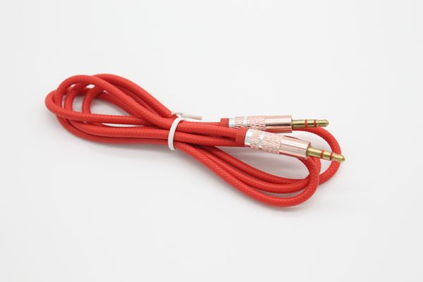 AUX Audiokabel 1M / 3FT 3,5mm Dual Male Gold-plattierter Stecker TPE, geprägt von DHL 200+