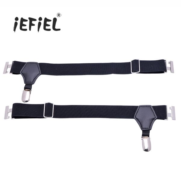 

iefiel 1 pair men adjustable single duck-mouth clip sock garters belt mens suspender accessories socks suspenders, Black;white