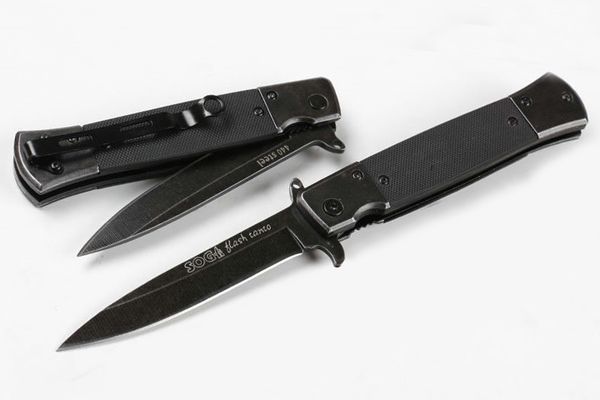 

SOG KS931A Black G10 Stonewashed Version Fast Open Flipper Spear Point Blade Folding Pocket Survival Knife EDC Utility Gift Knives D760Q