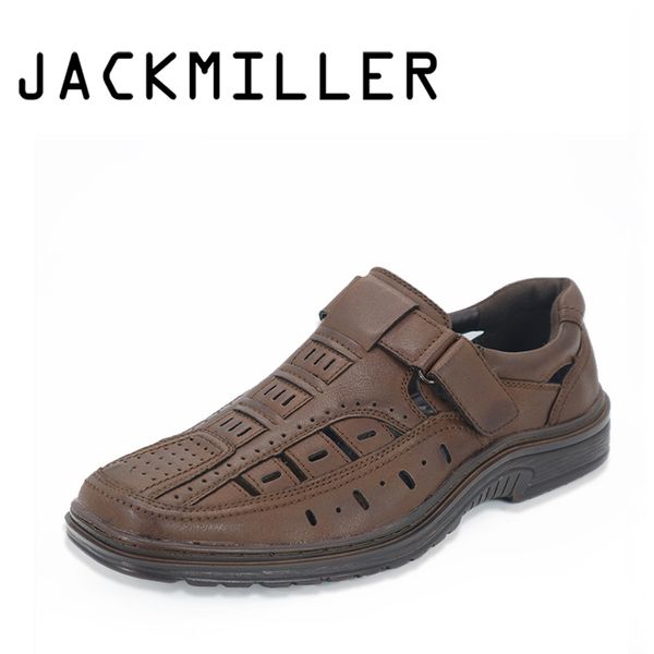 

jackmiller summer men sandals shoes breathable slip on light soft sandals men shoe summer comfortable handmade shoe color brown, Black