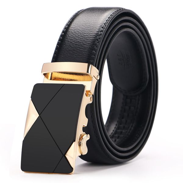 

new brand designer men belts automatic buckle genuine leather belt business fashion male leather luxury for men's belt, Black;brown