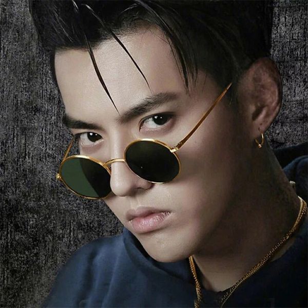 

tiny retro metal round sunglasses men brand designer small face hip hop sun glasses women masculino, White;black