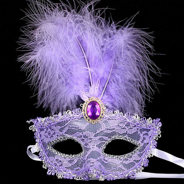 

2017 new party masks masquerade masks halloween christmas feather mask fashion women half face masked ej366131