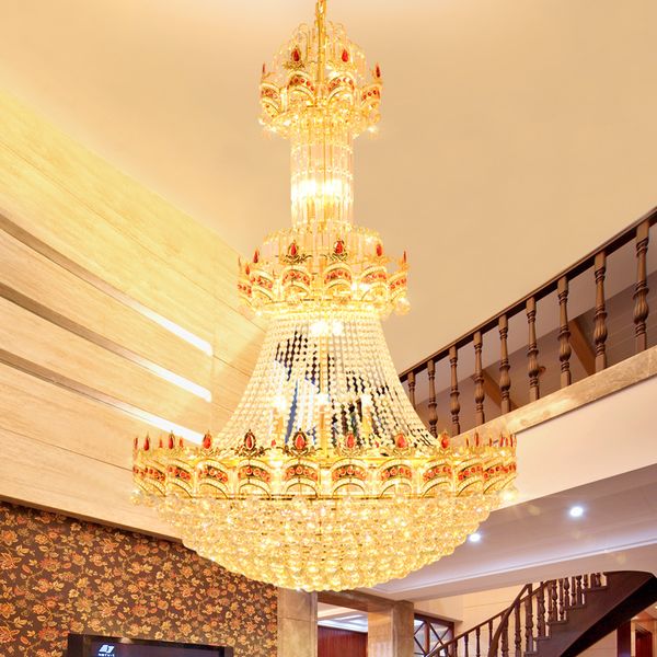 

led modern crystal chandelier big golden crystal chandeliers lights fixture european gold drop hanging lamps 3 white light color dimmable