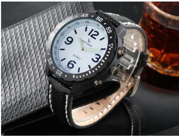

Hot 2018 V6 Casual Quartz Men Watches Sport big face Wristwatch Dropship lether Clock Fashion Hours Dress Watch CHRISTMAS GIFT