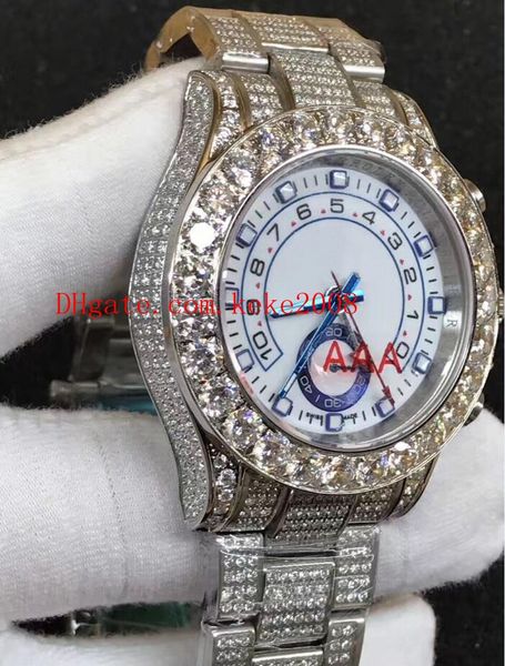 

excellent watch ym 44mm 116680 116688 116689 full diamond bezel diamond bracelet no chronograph asia 2813 movement automatic mens watches, Slivery;brown