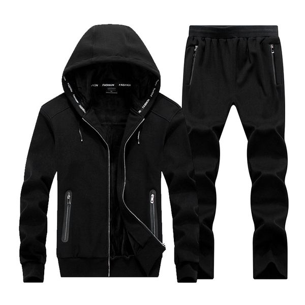 

O-Neck Fashion New Winter Men Set Hooded Sporting Suit Jacket+Pant Sweatsuit 2PC Thicken Sportswear Men Tracksuit Set Clothing 8XL