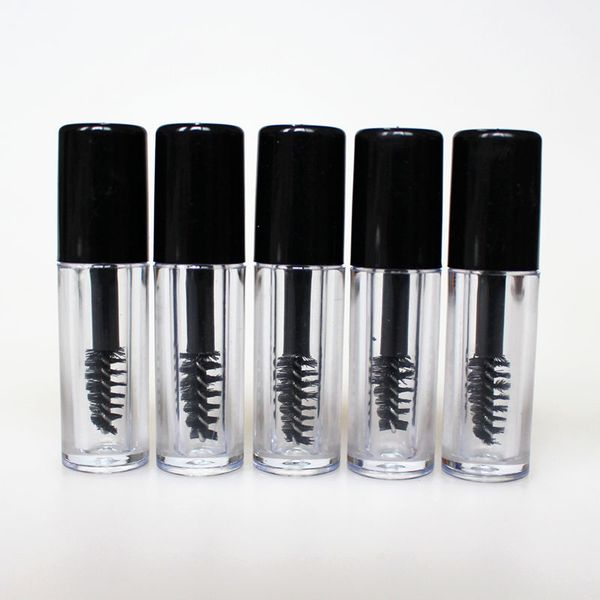 

0.8ml Mini Clear Empty Mascara Tube Eyelash Cream Vial Liquid Bottle Sample Cosmetic Container with Leakproof Inner Black Cap Free Shipping