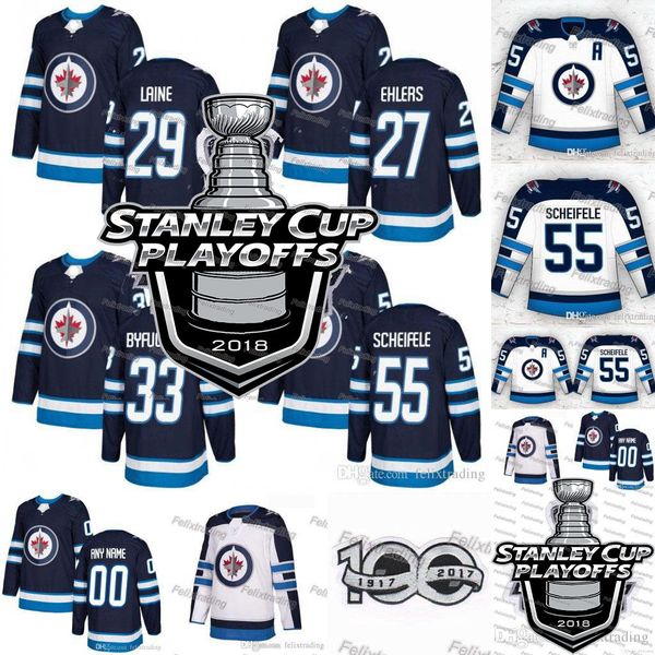 

26 Blake Wheeler Winnipeg Jets 2018 Stanley Cup playoff 37 Connor Hellebuyck 55 Mark Scheifele 29 Patrik Laine Brandon Tanev Hockey Jersey