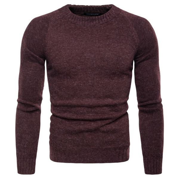 

men autumn and winter new long sleeve solid color round neck casual sweater knitting mens sweaters pullover, White;black