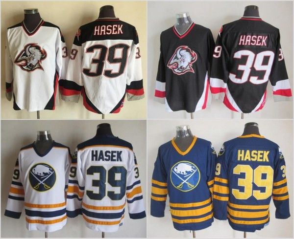 

39 Dominik Hasek Buffalo Sabres Ice Hockey Jerseys Cheap Vintage Authentic Stitched Jerseys Mix Order