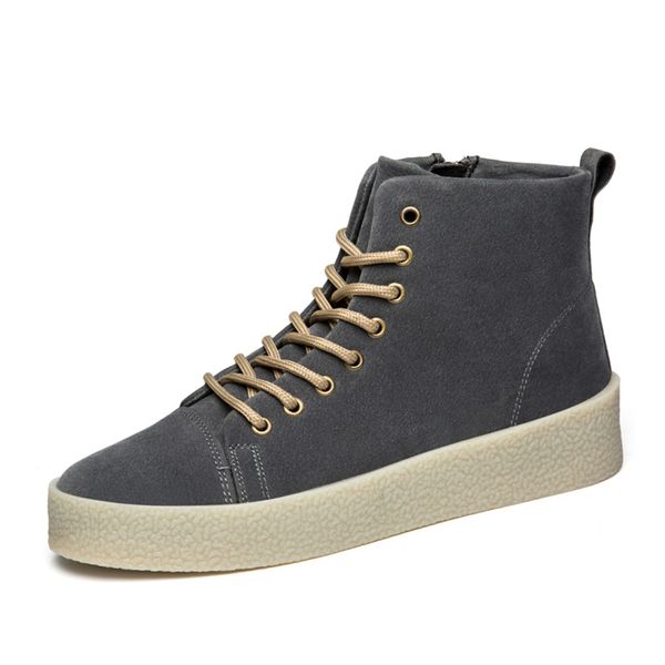 

men's boots new arrival ankle boots comfortable lace-up zip casual shoes leisure platform boot size 39-44, Black